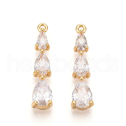Brass Micro Pave Cubic Zirconia Pendants KK-N261-118C-G-1