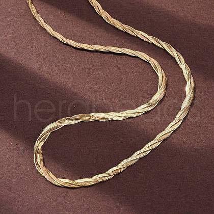 304 Stainless Steel Twisted Snake Chain Necklaces NJEW-Q013-08G-1