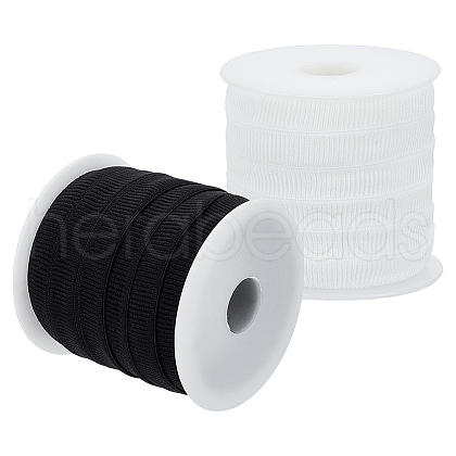 20M 2 Colors Flat Nylon Elastic Cords with Wavy Edge OCOR-FG0002-44-1