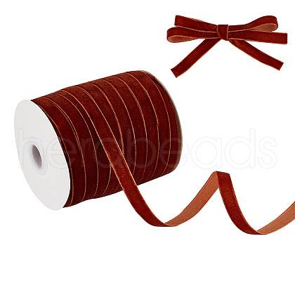 HOBBIESAY 1 Roll Single Face Velvet Ribbon SRIB-HY0001-08B-1