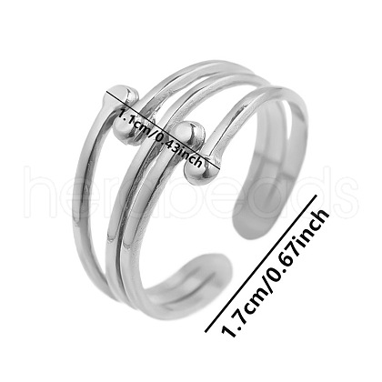 Non-Tarnish Geometric Minimalist Hollow 304 Stainless Steel Cuff Rings YN6074-1-1