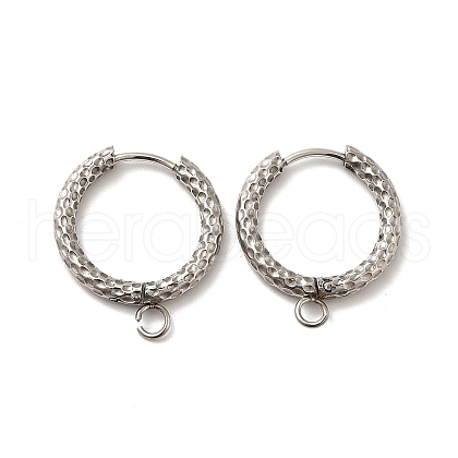 Tarnish Resistant 201 Stainless Steel Hoop Earrings Findings STAS-I695-02D-1
