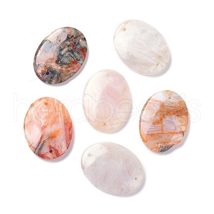 Natural Bamboo Leaf Agate Links Connectors G-Z020-07-1