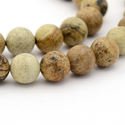 Natural Picture Jasper Round Bead Strands G-G-P070-55-4mm-1