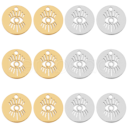 HOBBIESAY 12Pcs 2 Style 304 Stainless Steel Charms STAS-HY0001-25-1