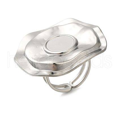 Anti-Tarnish 304 Stainless Steel Ring Components STAS-U031-02P-1