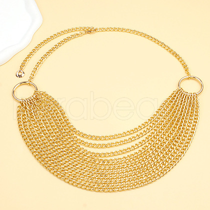 Alloy Curb Chain Multilayer Waist Chains for Women FS-WG2C43C-01-1