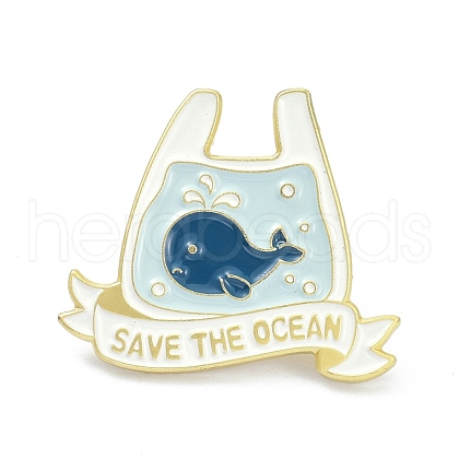Save the Ocean Alloy Enamel Brooches ENAM-C001-07G-1