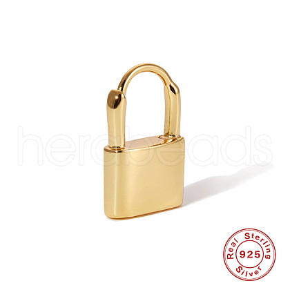 Simple S925 Sterling Silver Lock Hoop Earrings AO0000-1