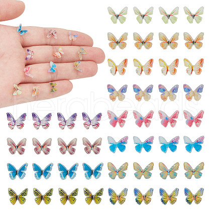FIBLOOM 72Pcs 12 Colors 3D Resin Cabochons MRMJ-FI0001-01-1