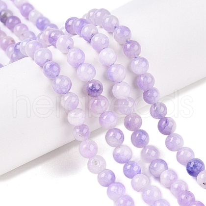Dyed Natural White Jade Beads Strands G-T138-6mm-210-10-1
