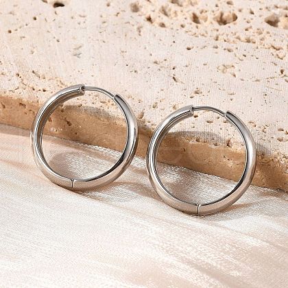 201 Stainless Steel Hoop Earrings EJEW-P304-15A-P-1