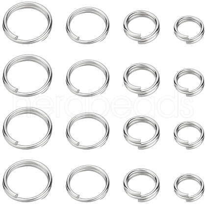 Beebeecraft 800Pcs 4 Styles 304 Stainless Steel Split Rings STAS-BBC0006-17-1