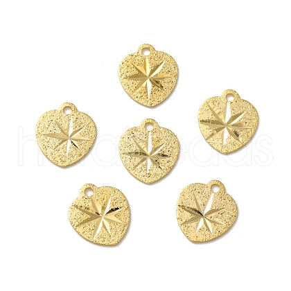 Textured Brass Charms KK-O143-07G-1