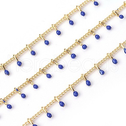 3.28 Feet Handmade Enamel Beaded Chains X-CHC-P007-D03-1