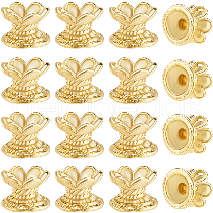 Beebeecraft 20Pcs Brass Lotus Beads KK-BBC0015-59-1