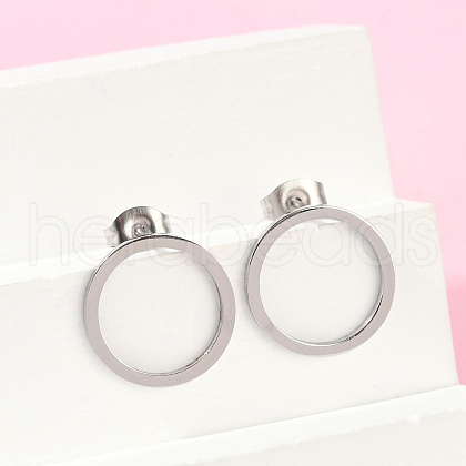 304 Stainless Steel Stud Earrings EJEW-Z089-01P-1