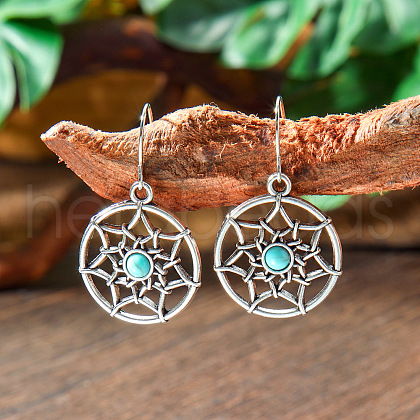 Bohemian Style Alloy Acrylic Dangle Earrings WGAEF55-03-1