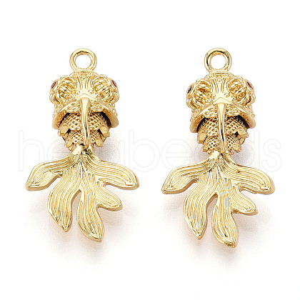 Brass Micro Pave Cubic Zirconia Pendants KK-N265-16G-1