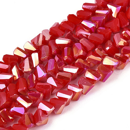 Electroplate Opaque Glass Beads Strands GLAA-N022-4mm-02-1