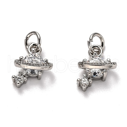 Brass Micro Pave Cubic Zirconia Charms ZIRC-H119-10P-1