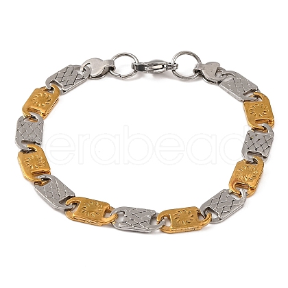 201 Stainless Steel Mariner Link Chain Bracelets BJEW-B078-59GP-1