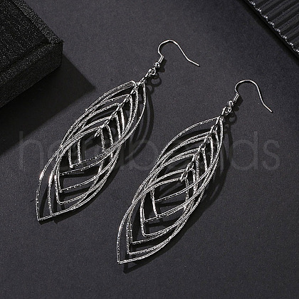 Fashionable Brass Hollow Horse Eye Tassel Dangle Earrings QI1983-1-1