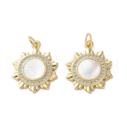 Brass Micro Pave Cubic Zirconia Pendants KK-U070-19G-1