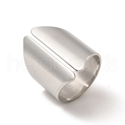 Non-Tarnish 304 Stainless Steel Wide Open Cuff Ring for Men Women RJEW-P081-03P-1