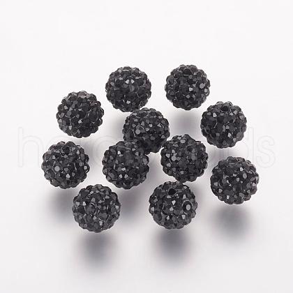 Polymer Clay Rhinestone Beads RB-K050-10mm-C02-1