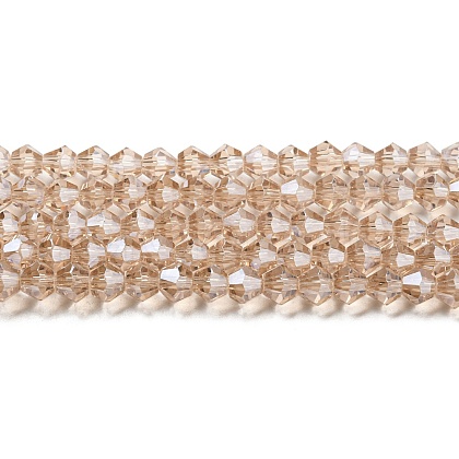Transparent Electroplate Glass Beads Strands EGLA-A039-T6mm-A12-1