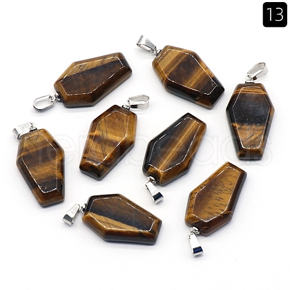 Natural Tiger Eye Pendants PW-WG38001-13-1