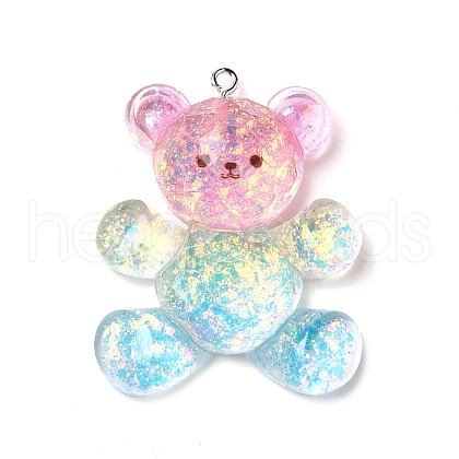 Transparent Resin Pendants RESI-H036-01A-1