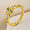 Snake Brass Micro Pave Cubic Zirconia Cuff Rings FS-WG5D2E3-04-1