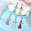 Angel Glass Seed Beads Pendants Decrotions HJEW-MZ00112-5