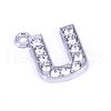 Alloy Micro Pave Cubic Zirconia Rhinestone Pendants ALRI-WH0005-14-2