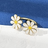 Brass Cuff Rings for Women RJEW-C129-01G-1
