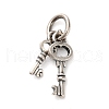 S925 Sterling Silver Double Keys Charms STER-K183-02B-AS-1