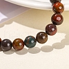 Natural Green Ocean Agate Round Stretch Bracelets for Women PW-WG91270-03-4