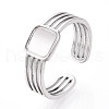 304 Stainless Steel Cuff Rings Components STAS-N113-07P-1