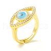 Clear Cubic Zirconia Evil Eye Adjustable Ring ZIRC-P096-04G-1