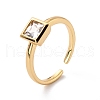 Mother's Day Rings Square Cubic Zirconia Cuff Ring for Her RJEW-C017-11G-RS-3