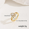 Brass Micro Pave Cubic Zirconia Double Layer Finger Rings IQ6889-5-4