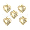 Brass Micro Pave Cubic Zirconia Pendants KK-E068-VB172-3