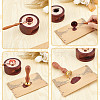 Brass Wax Seal Stamp with Wood Handle AJEW-WH0412-0022-3
