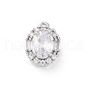 Brass Micro Pave Clear Cubic Zirconia Pendants KK-Z084-09P-01-1