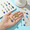 18Pcs 9 Styles Evil Eye Alloy Enamel & Handmade Lampwork Pendant Decorations HJEW-CJ00018-4