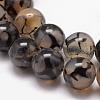 Natural Dragon Veins Agate Bead Strands G-K166-14-8mm-01-3