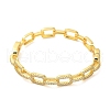 Brass Micro Pave Clear Cubic Zirconia Hollow Rectangle Bangles for Women BJEW-M312-11G-2