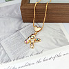 Brass Pave Colorful Cubic Zirconia Heart Initial Pendant Necklaces for Women WGF6021-14-1